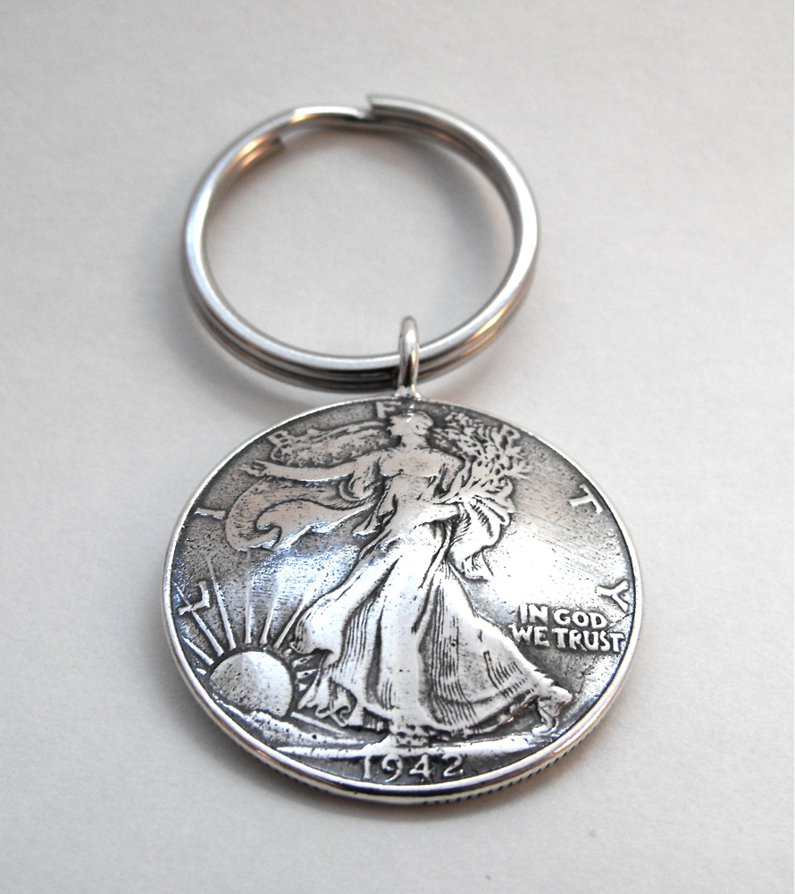 1942 Liberty Coin Key Ring
