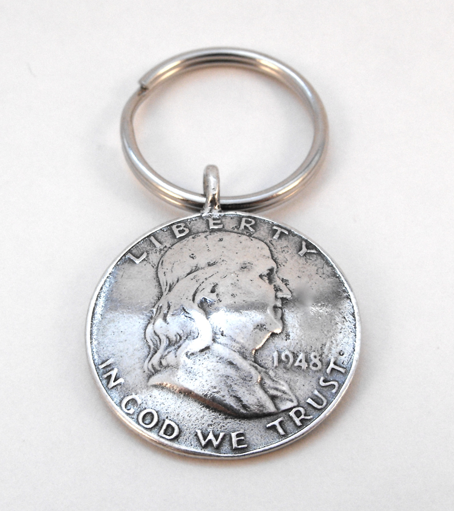 1948 Benjamin Franklin Coin Key Ring