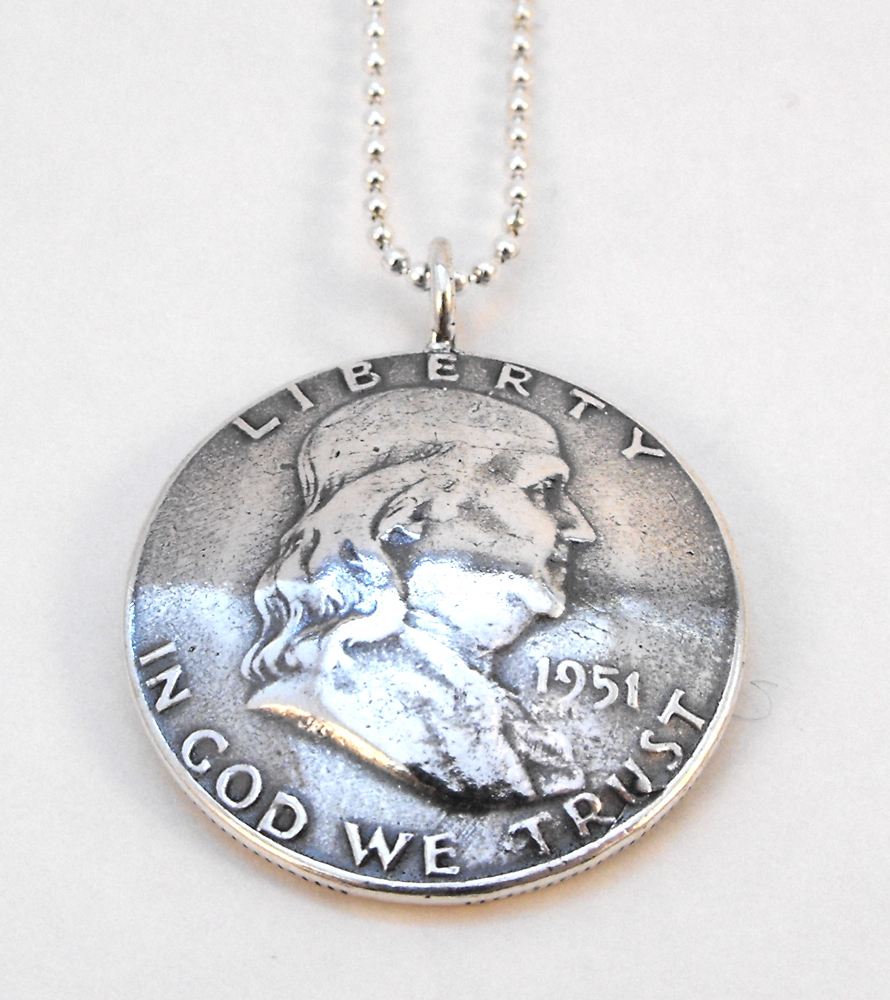 1951 Benjamin Franklin Coin Pendant