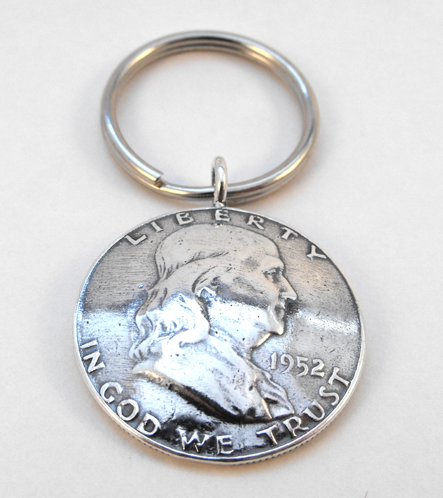 1952 Benjamin Franklin Coin Key Ring