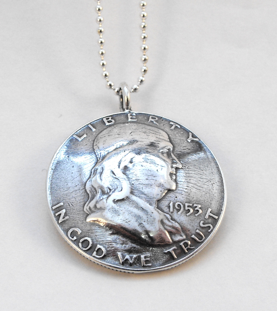 1953 Benjamin Franklin Coin Pendant