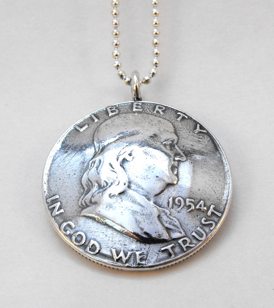 1954 Benjamin Franklin Coin Pendant