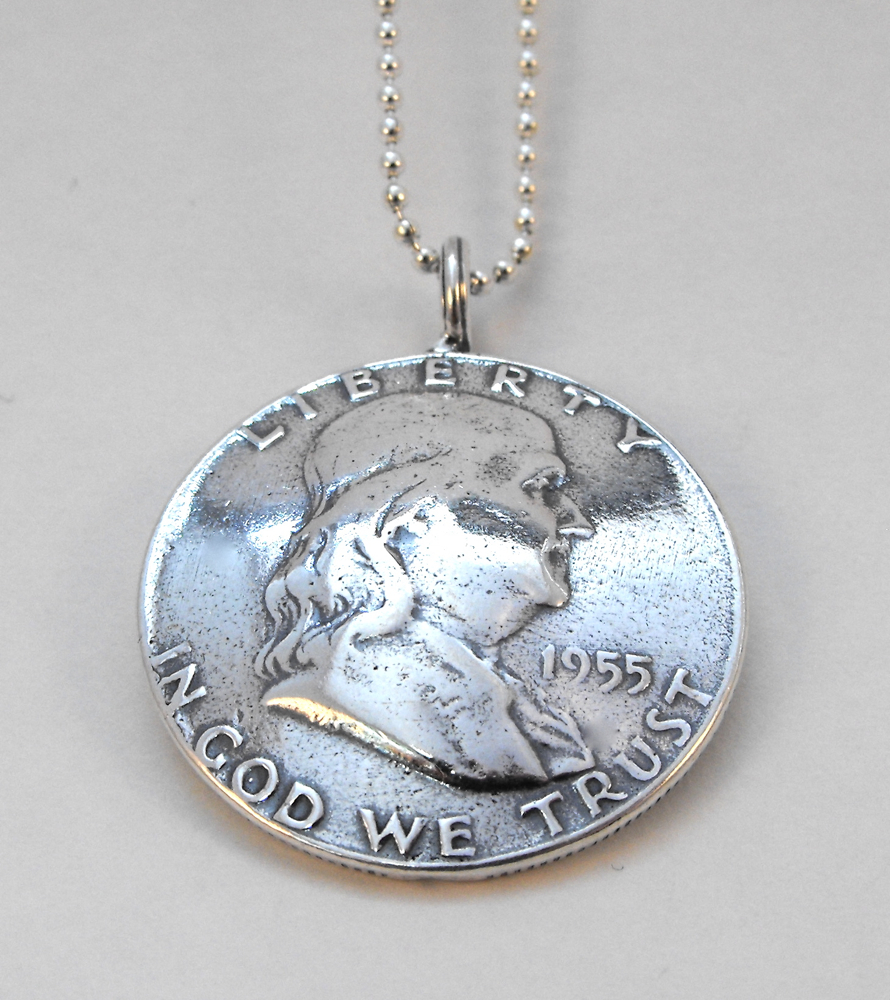 1955 Benjamin Franklin Coin Pendant