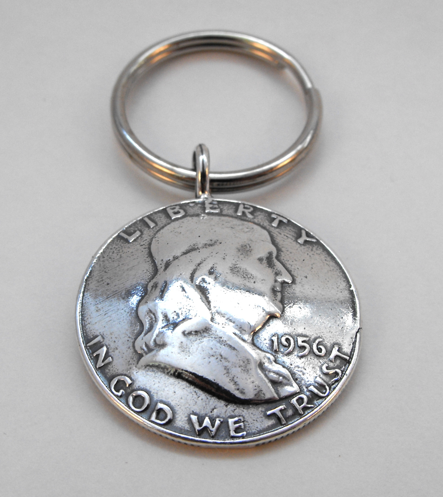 1956 Benjamin Franklin Coin Key Ring