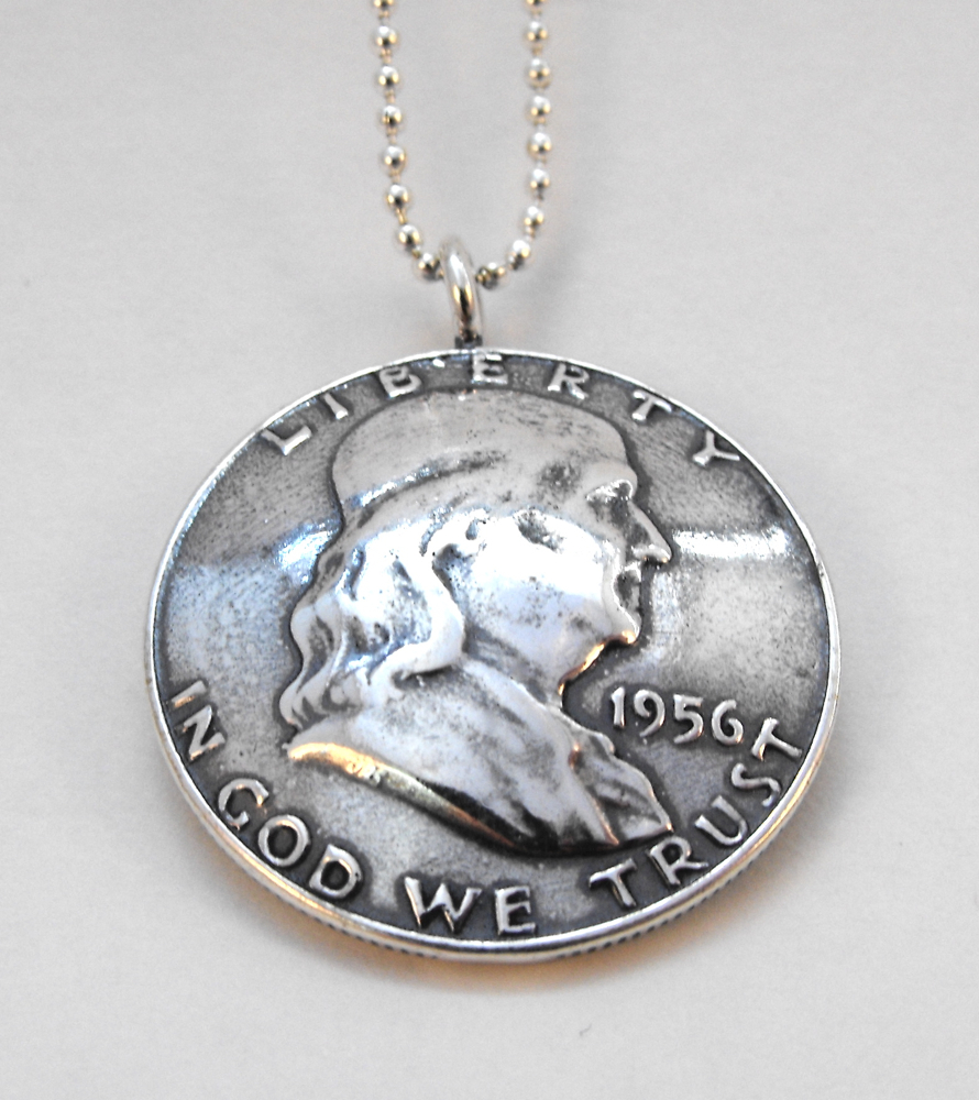 1956 Benjamin Franklin Coin Pendant