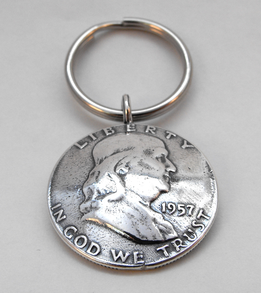 1957 Benjamin Franklin Coin Key Ring
