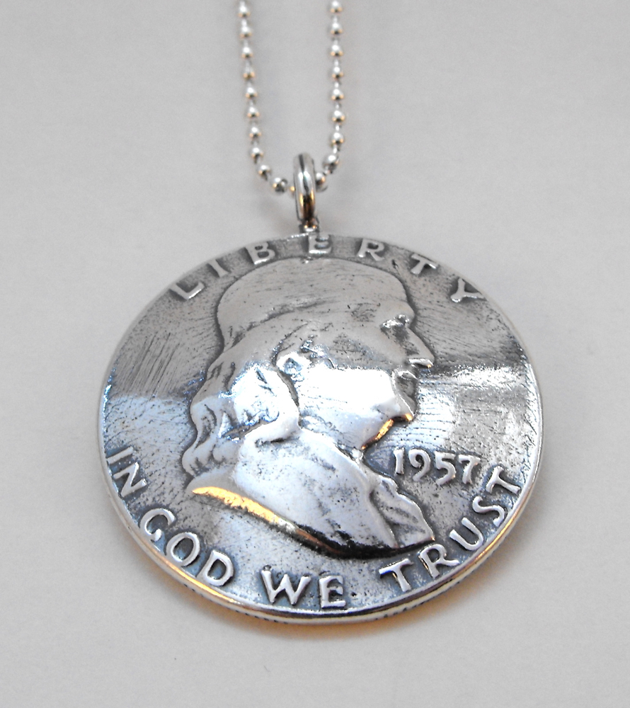 1957 Benjamin Franklin Coin Pendant
