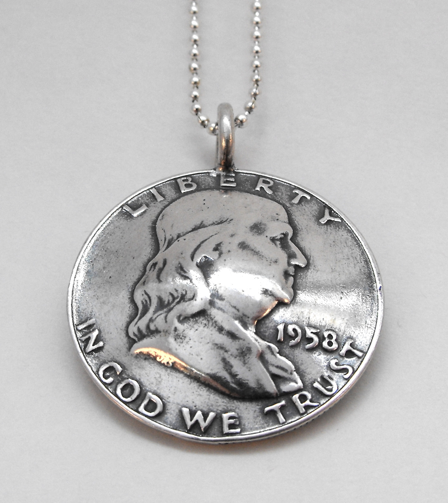1958 Benjamin Franklin Coin Pendant