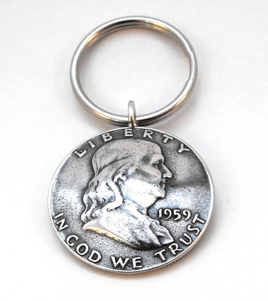 1959 Benjamin Franklin Coin Key Ring
