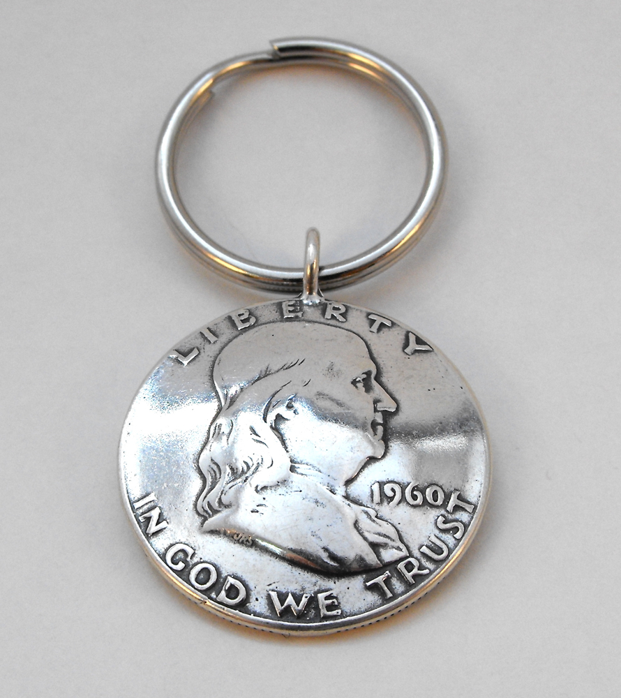 1960 Benjamin Franklin Coin Key Ring