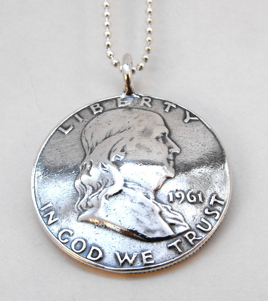 1961 Benjamin Franklin Coin Pendant