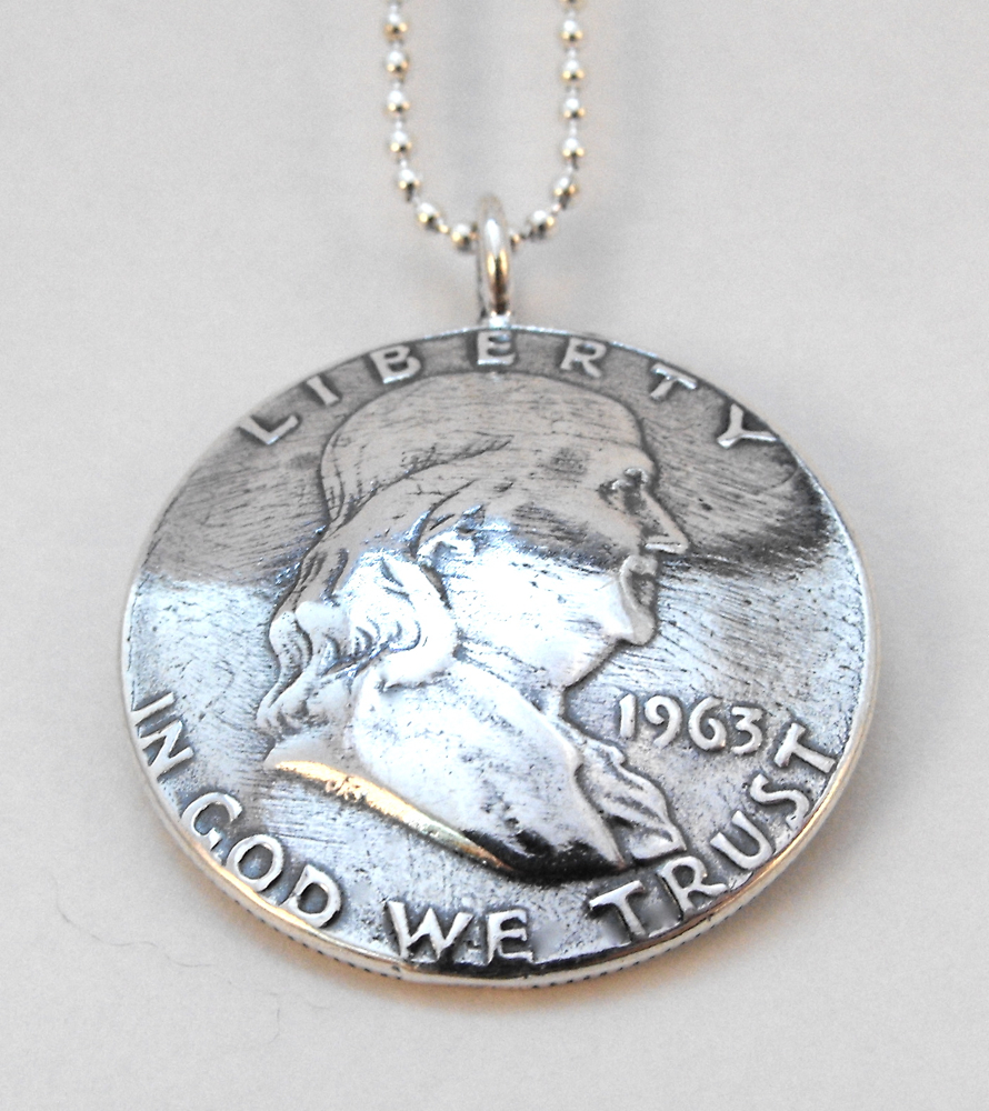 1963 Benjamin Franklin Coin Pendant