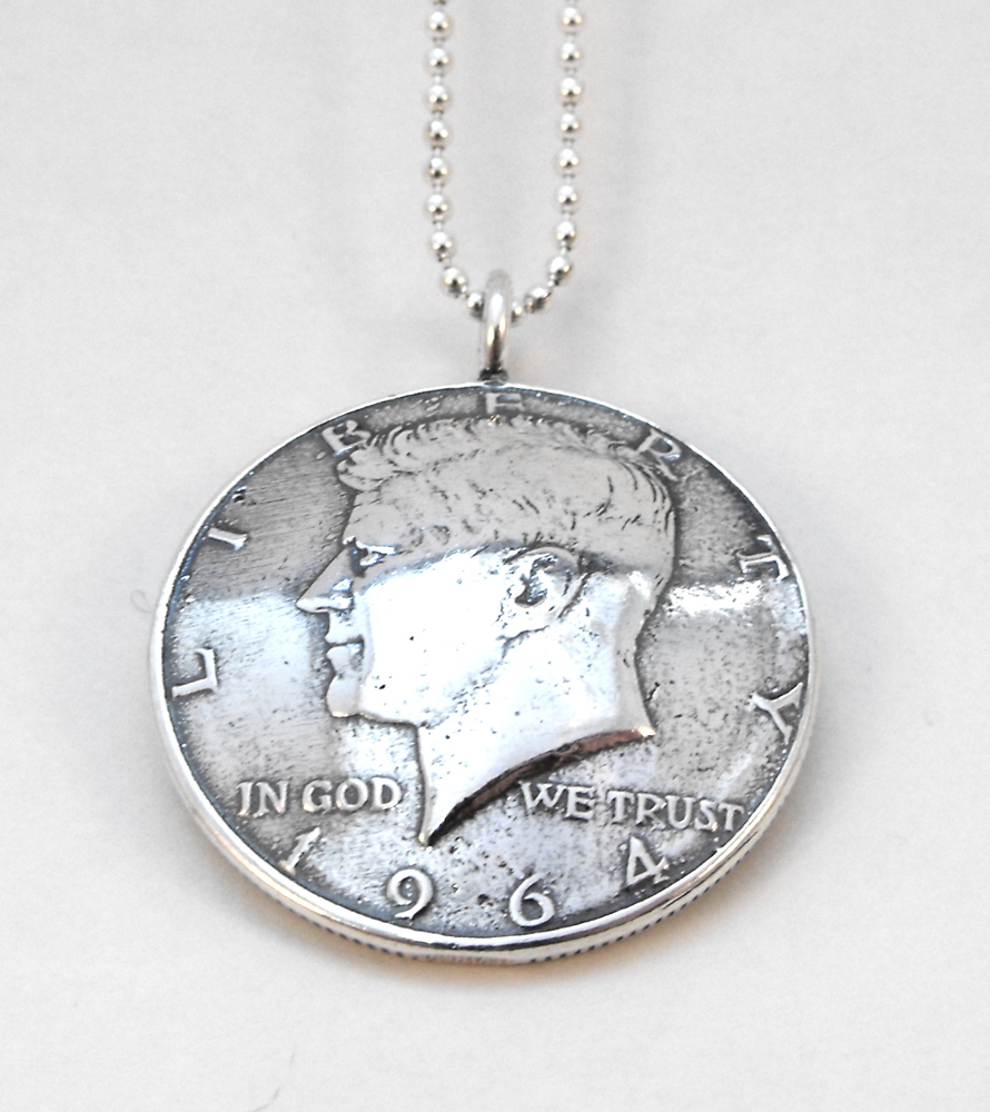 Coin Pendants on Ben Franklin Half Dollar Coin Necklace