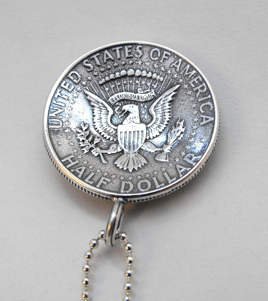 1964 Kennedy Coin Pendant Back